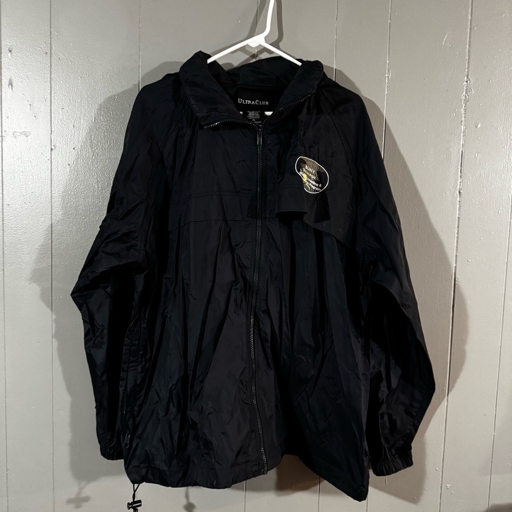 Vtg SUNY Oswego Storm Chasers Rain Jacket Men’s XL Navy Blue With Hood Very Rare